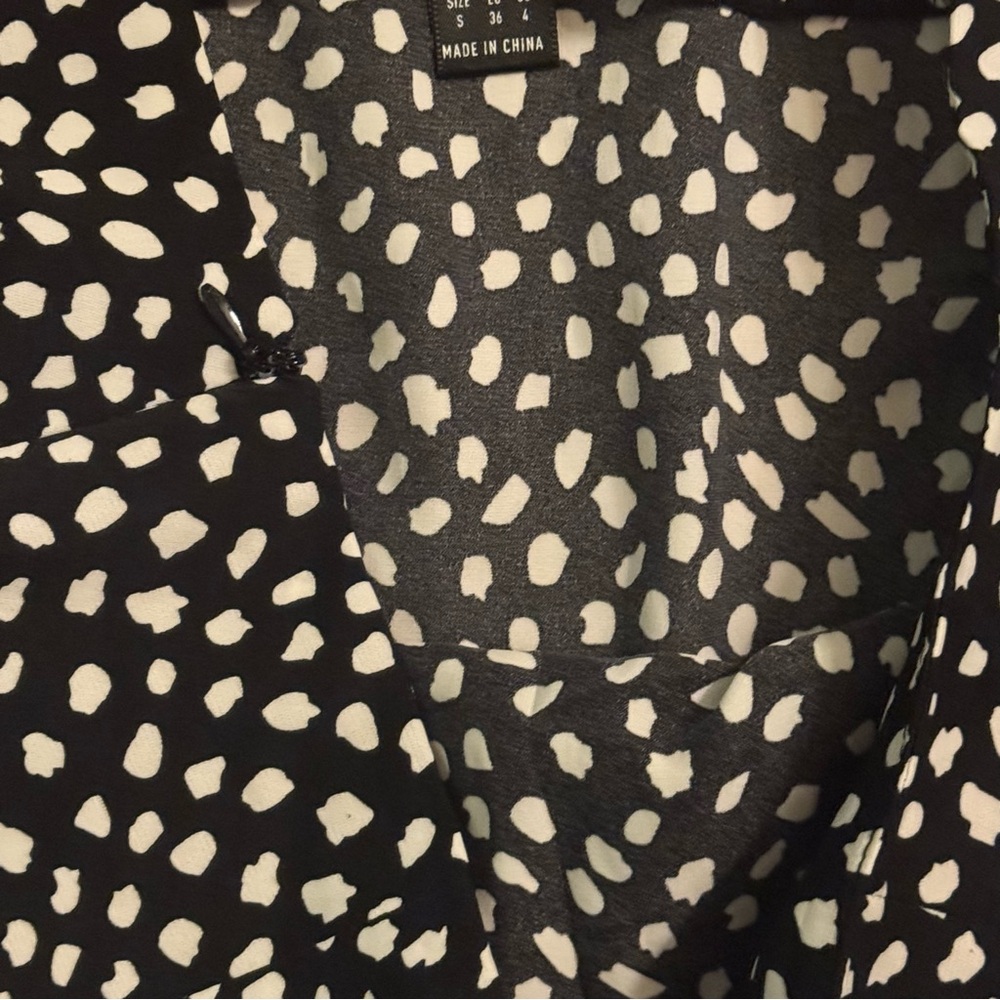 High Waisted Polka Dot Print Midi Length Skirt | Black & White | Size S | NWOT - Picture 6 of 6